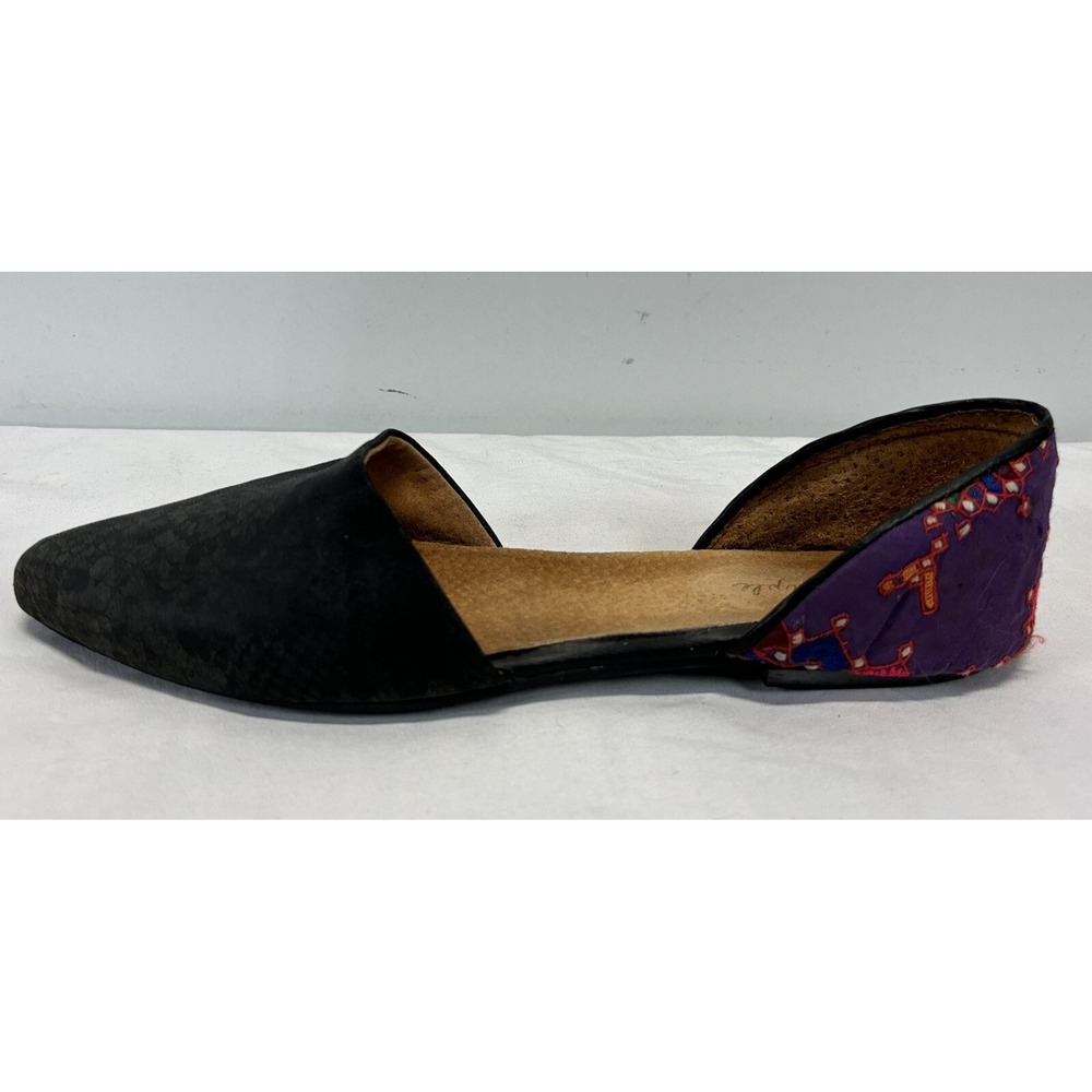 Free People Rajah Embroidered Flats Shoes Sz 40 US 9 Pointed Toe Aztec Boho